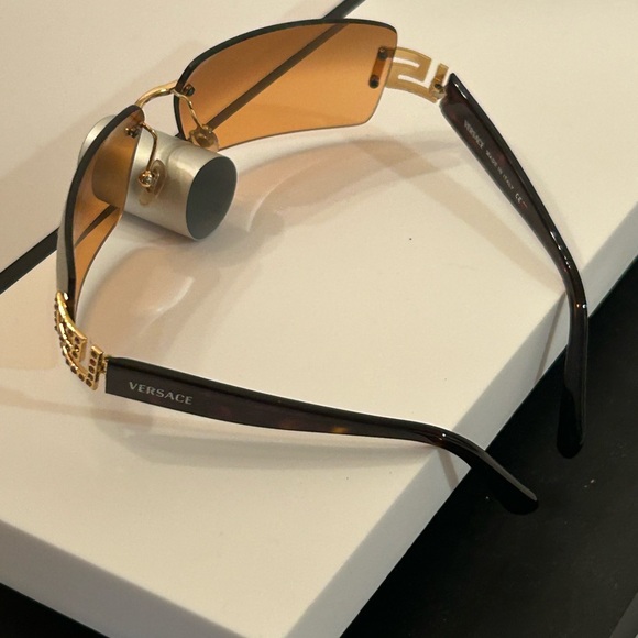 Versace Gold and Tan Sunglasses - Picture 11 of 16